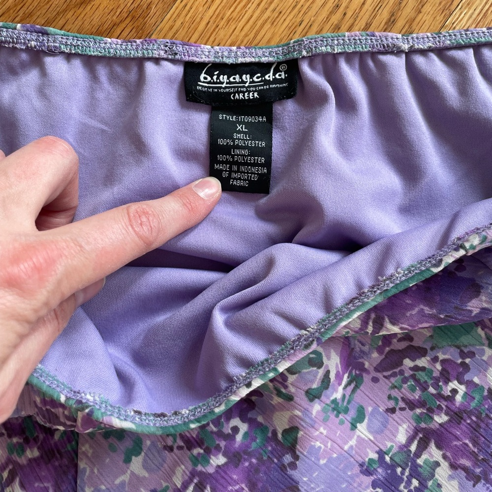 Floral Purple Skirt - Size XL - Picture 2 of 3
